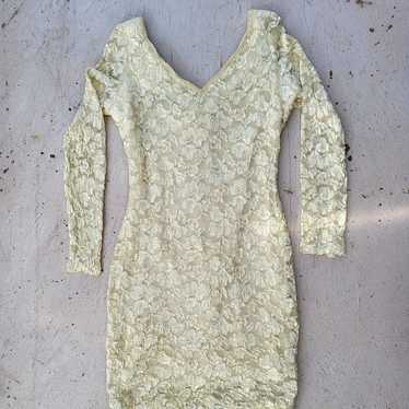 Vintage Molly Malloy Ivory/Cream Body Con Lace Dr… - image 1