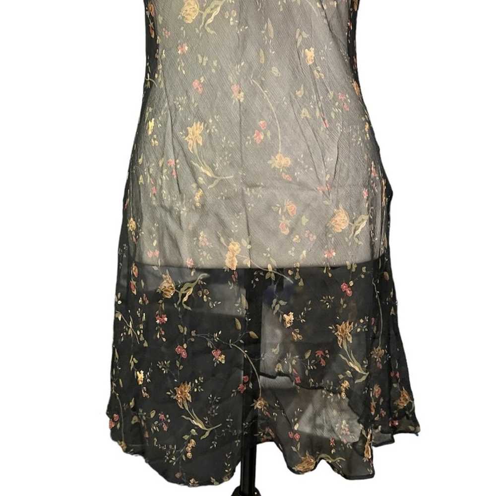 Vintage 90’s Betsey Johnson Sheer Floral Mesh Vel… - image 4