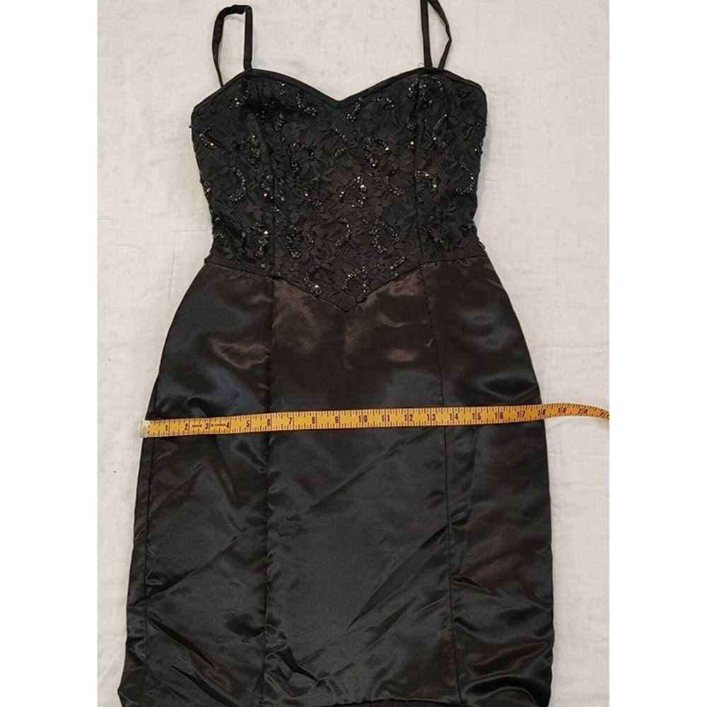 Vintage 80s Gunne Sax Black Formal Prom Dress Got… - image 11