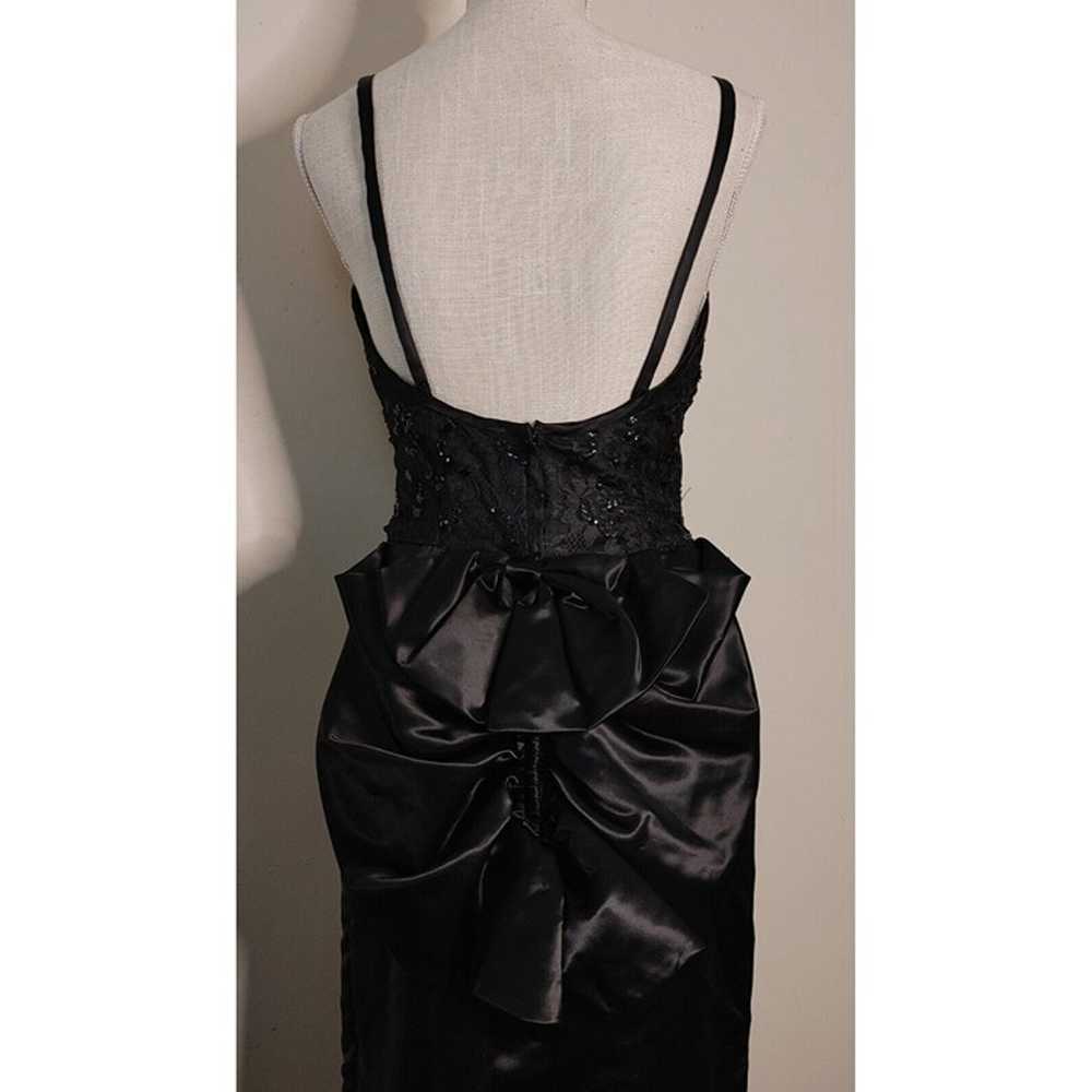 Vintage 80s Gunne Sax Black Formal Prom Dress Got… - image 6