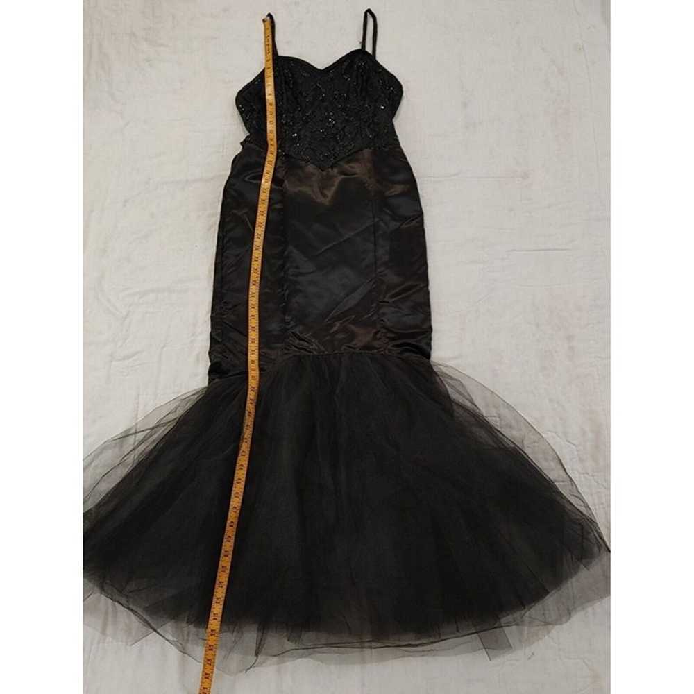 Vintage 80s Gunne Sax Black Formal Prom Dress Got… - image 9