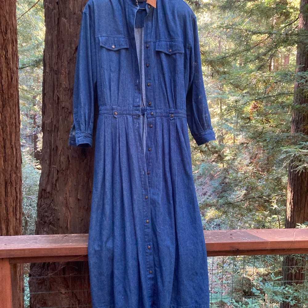 Eddie Bauer vintage denim maxi dress - image 1