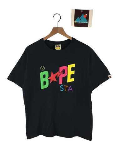 Bape Bape Sta Multi Color Logo Print Tee