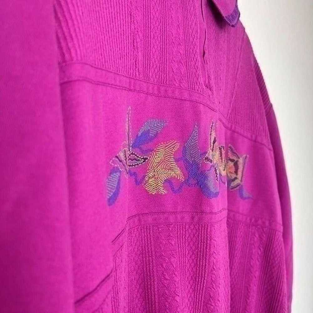 Blast Vintage 90s Fuchsia Pink Butterfly Print Sw… - image 7