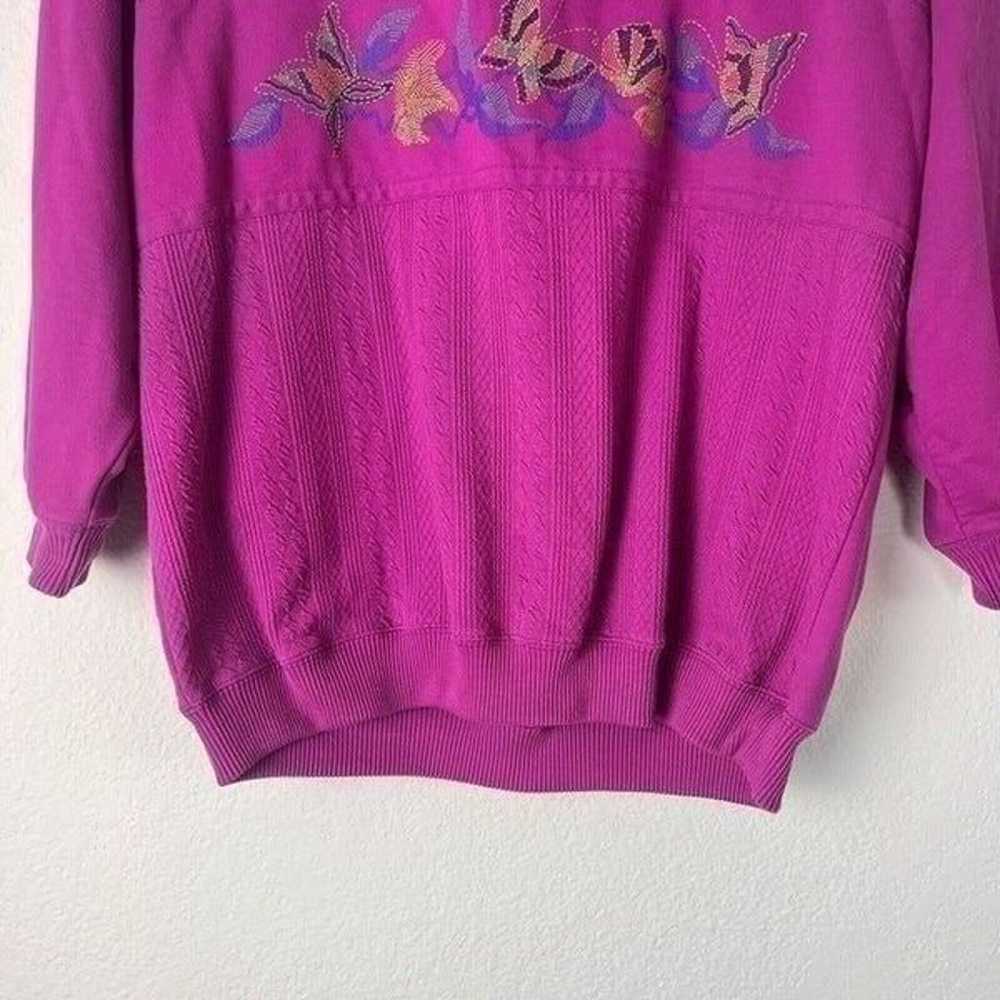 Blast Vintage 90s Fuchsia Pink Butterfly Print Sw… - image 9