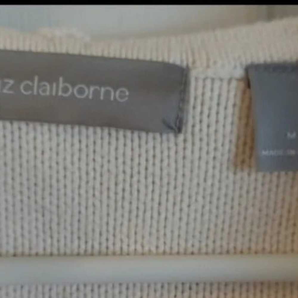 Liz Claiborne Cotton Cable Knit Zipped Hooded Swe… - image 3