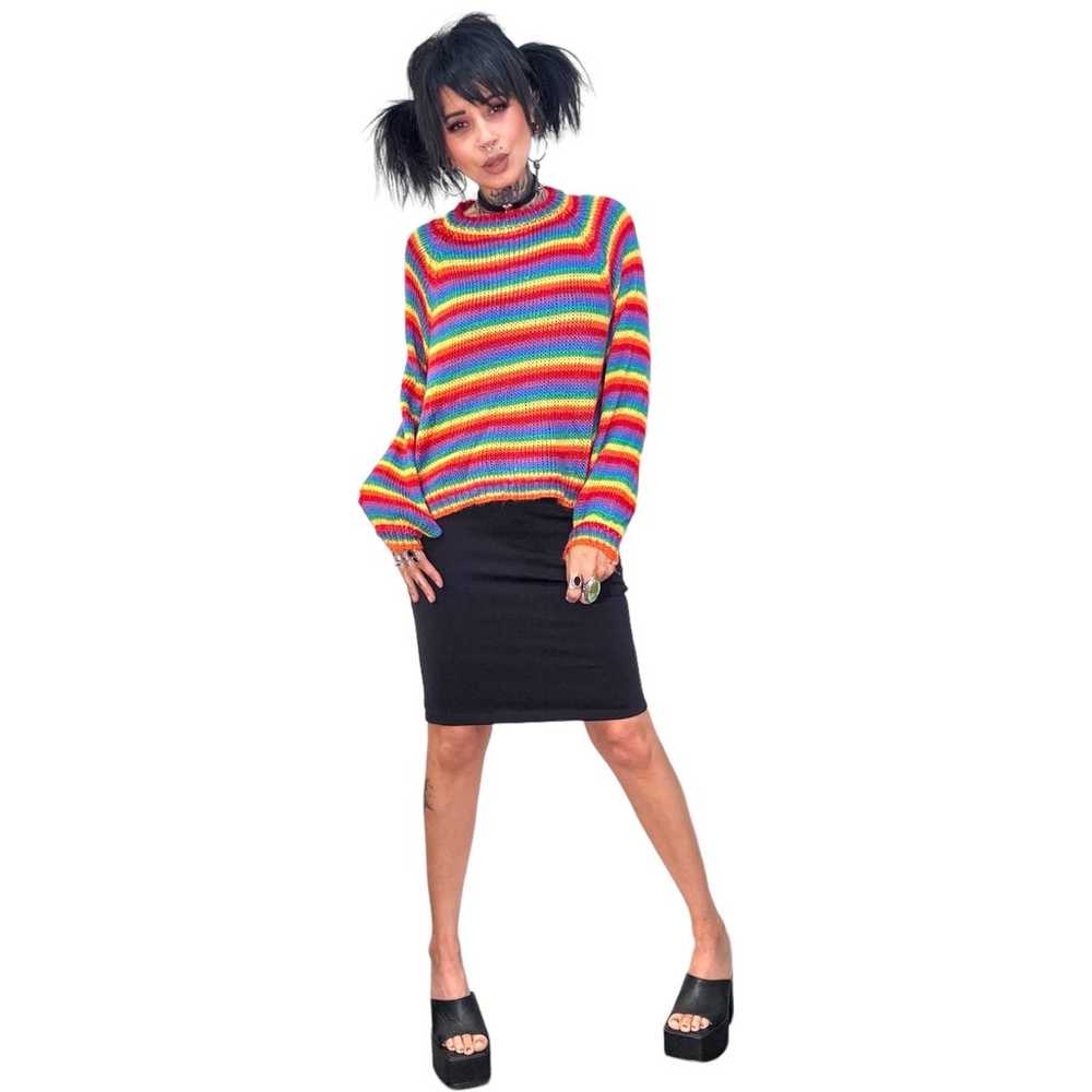 knit rainbow sweater - image 2