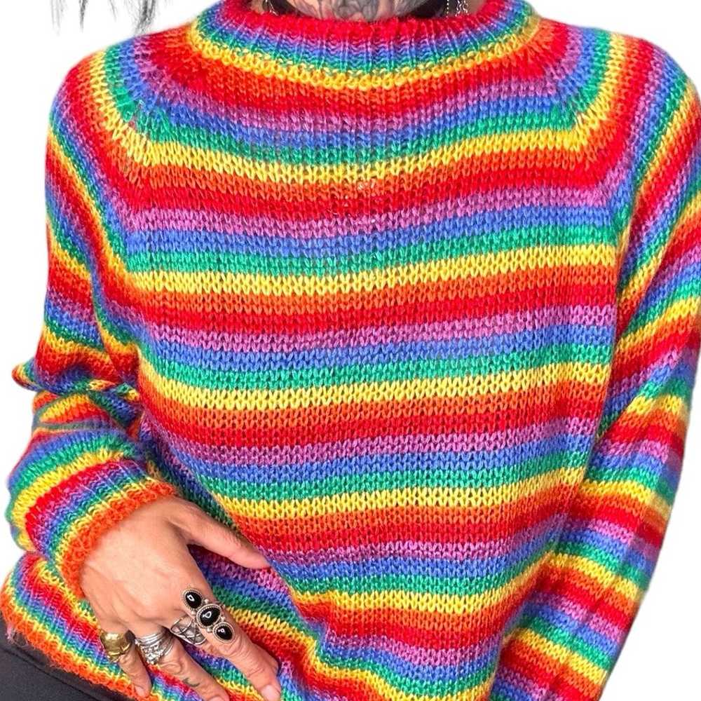 knit rainbow sweater - image 4