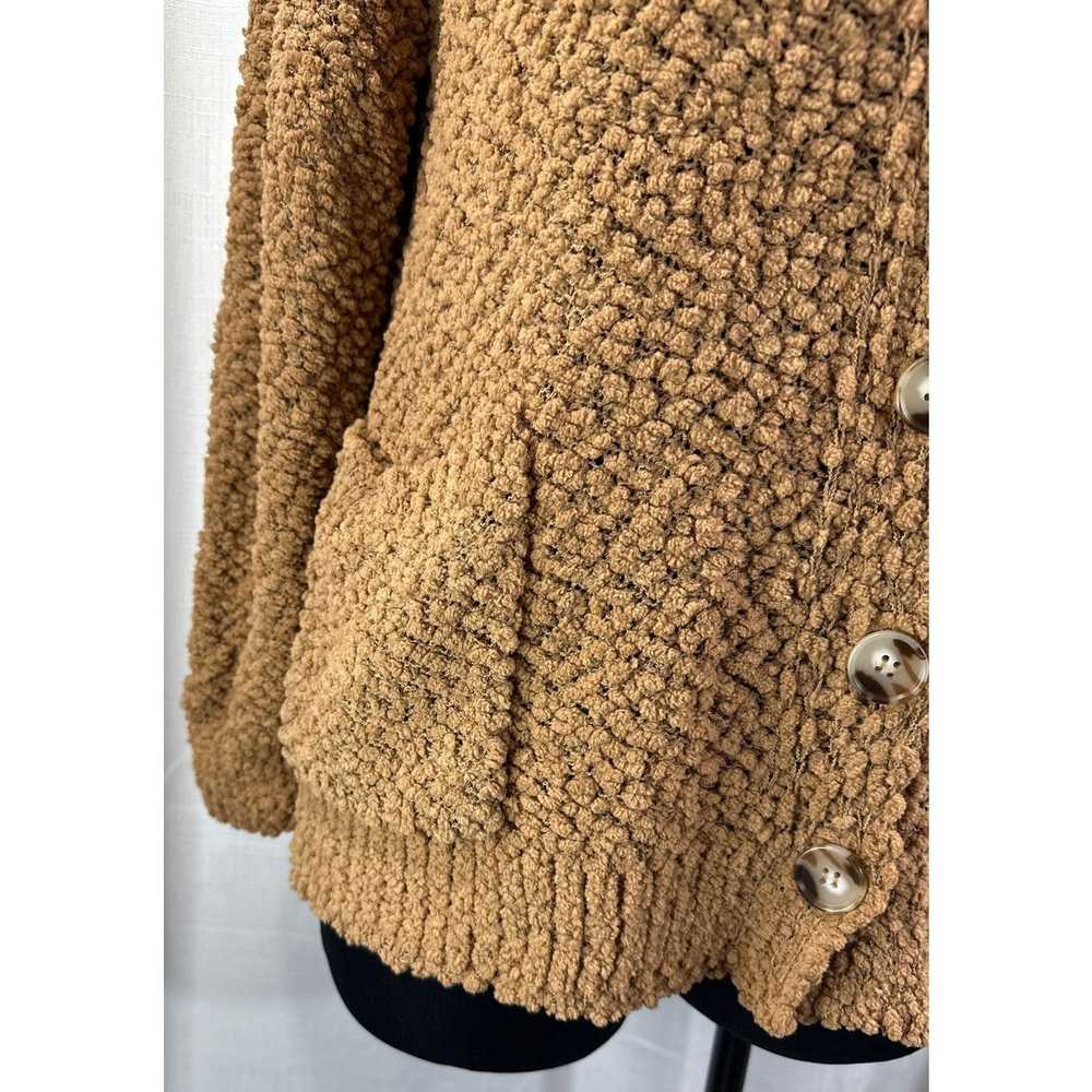 Unbrnd ZENANA Camel Open Front Popcorn Knit Cardi… - image 4