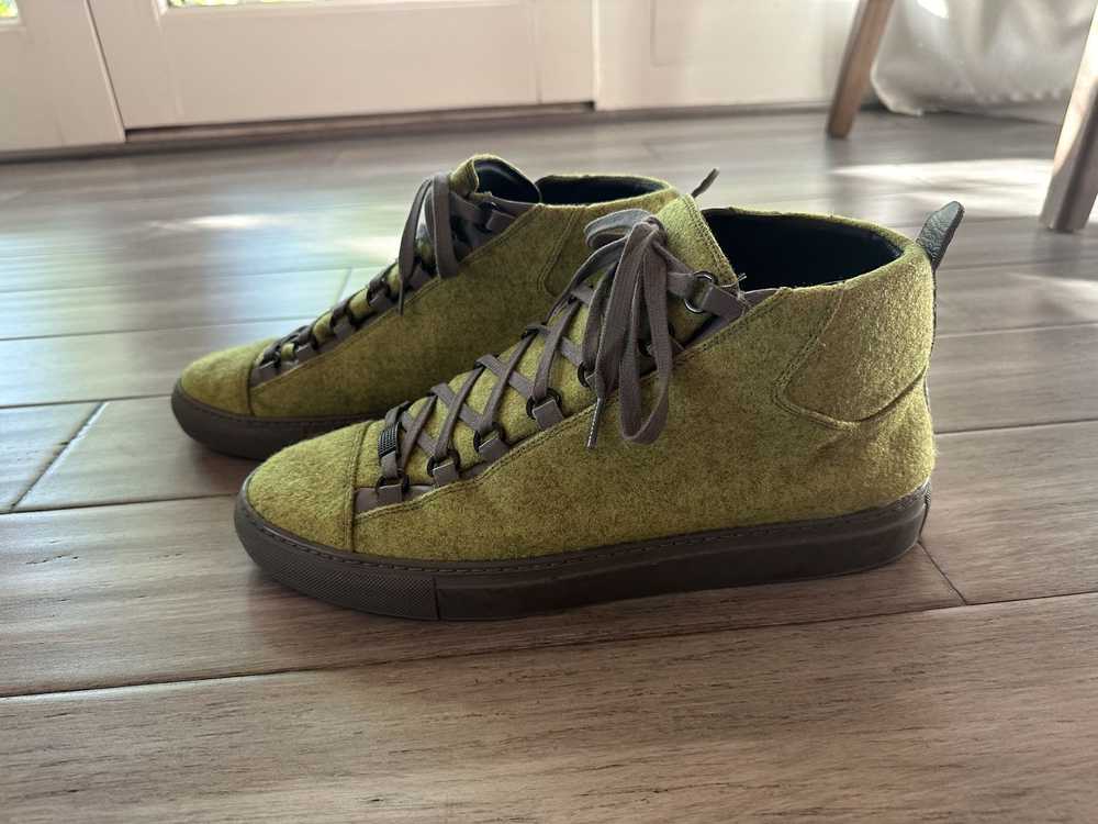 Balenciaga Balenciaga Arenas Hightops in Green Fe… - image 2