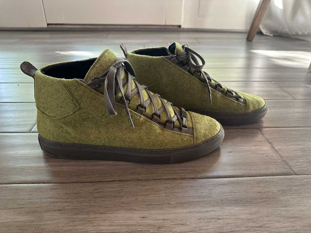 Balenciaga Balenciaga Arenas Hightops in Green Fe… - image 3