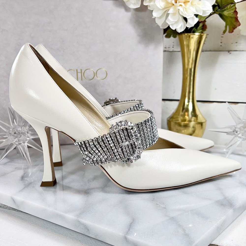 Jimmy Choo Jimmy Choo “Kari” in Ivory W/ Swarovsk… - image 5