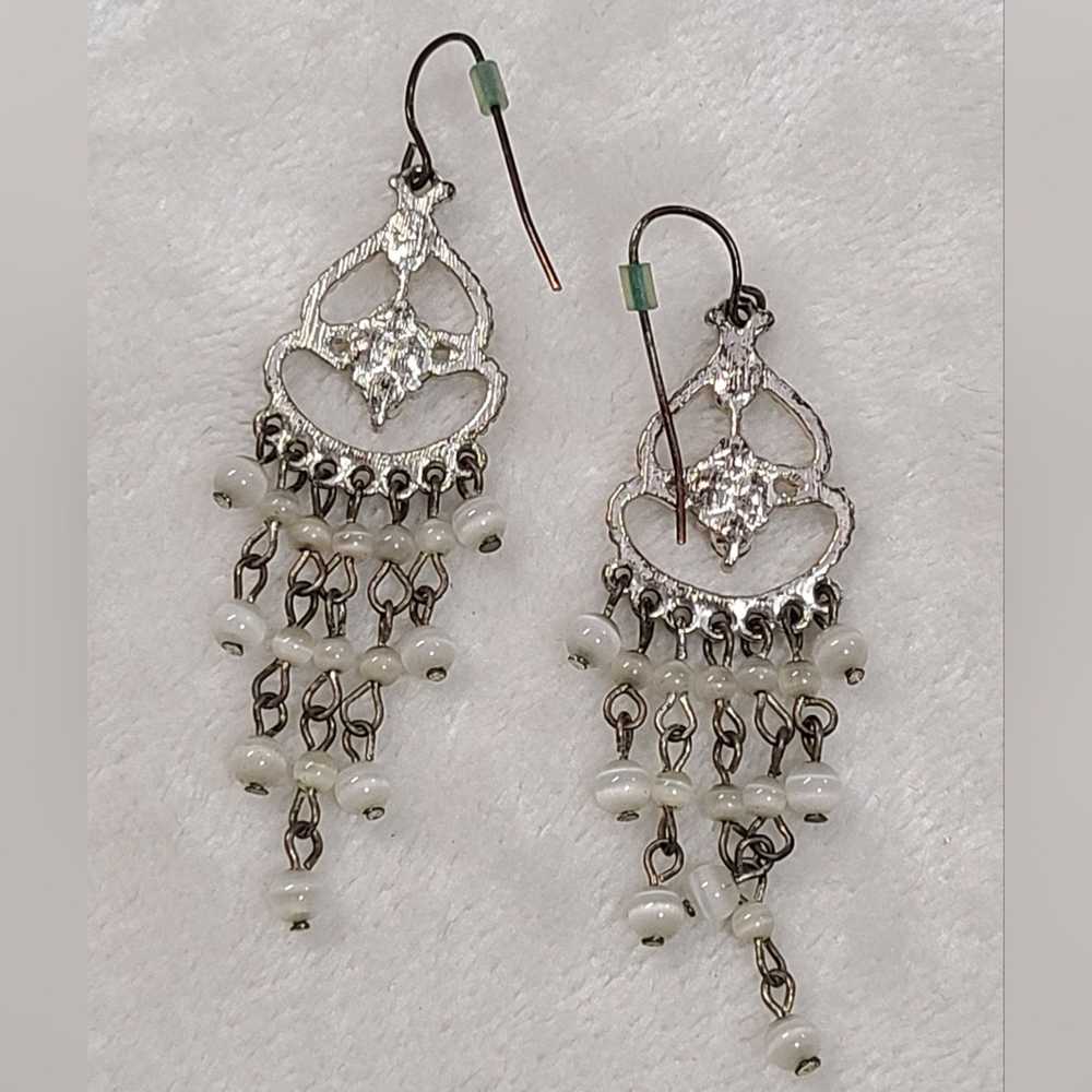 Vintage Vintage Silver Tone Chandelier Earrings - image 4