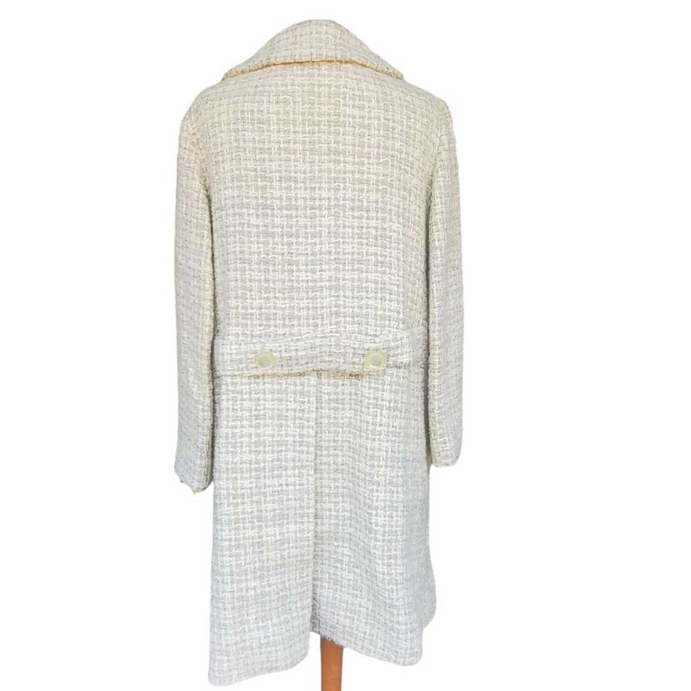 Vintage Vintage 70s Cream Tweed Dress Coat Size L… - image 2