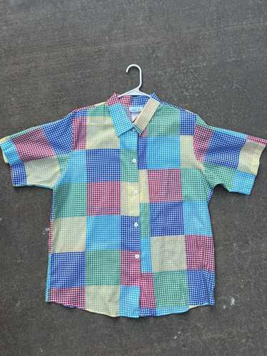 Vintage Vintage Patchwork Plaid Button Up