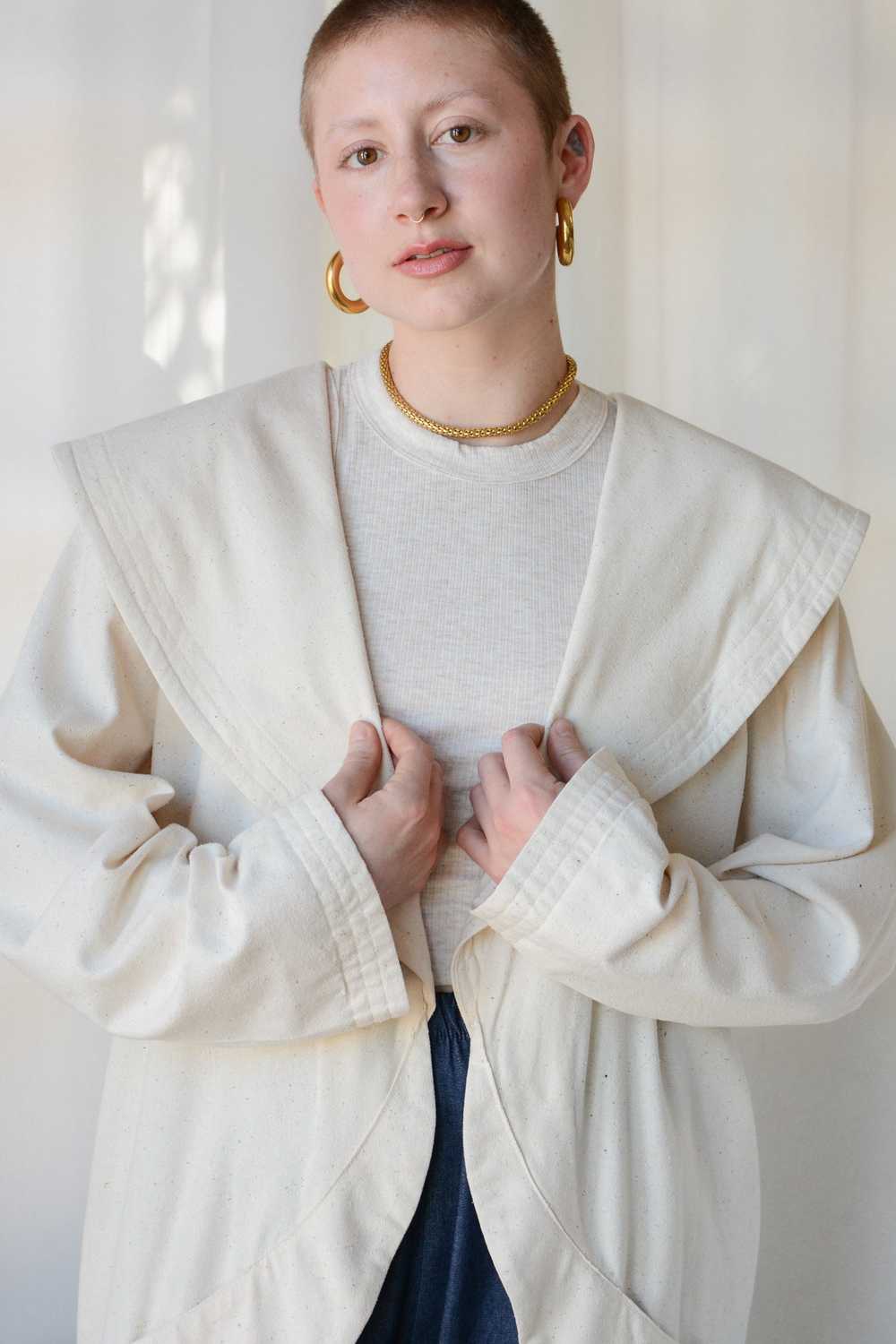 Curvy Oversized Collar Raw Silk Jacket - image 4