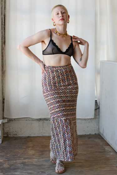 Trina Turk Rainbow Knit Maxi Skirt