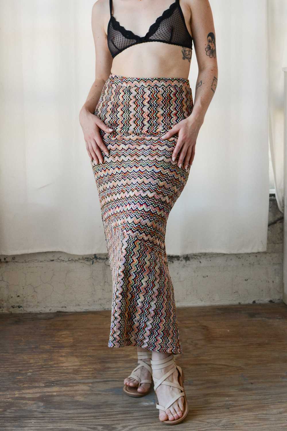 Trina Turk Rainbow Knit Maxi Skirt - image 4