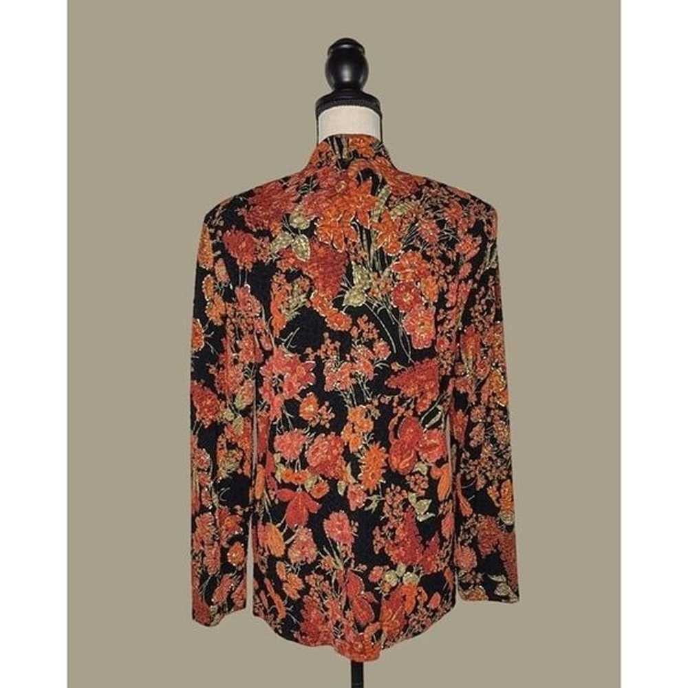 Coldwater Creek Vintage Orange and Black Floral J… - image 2