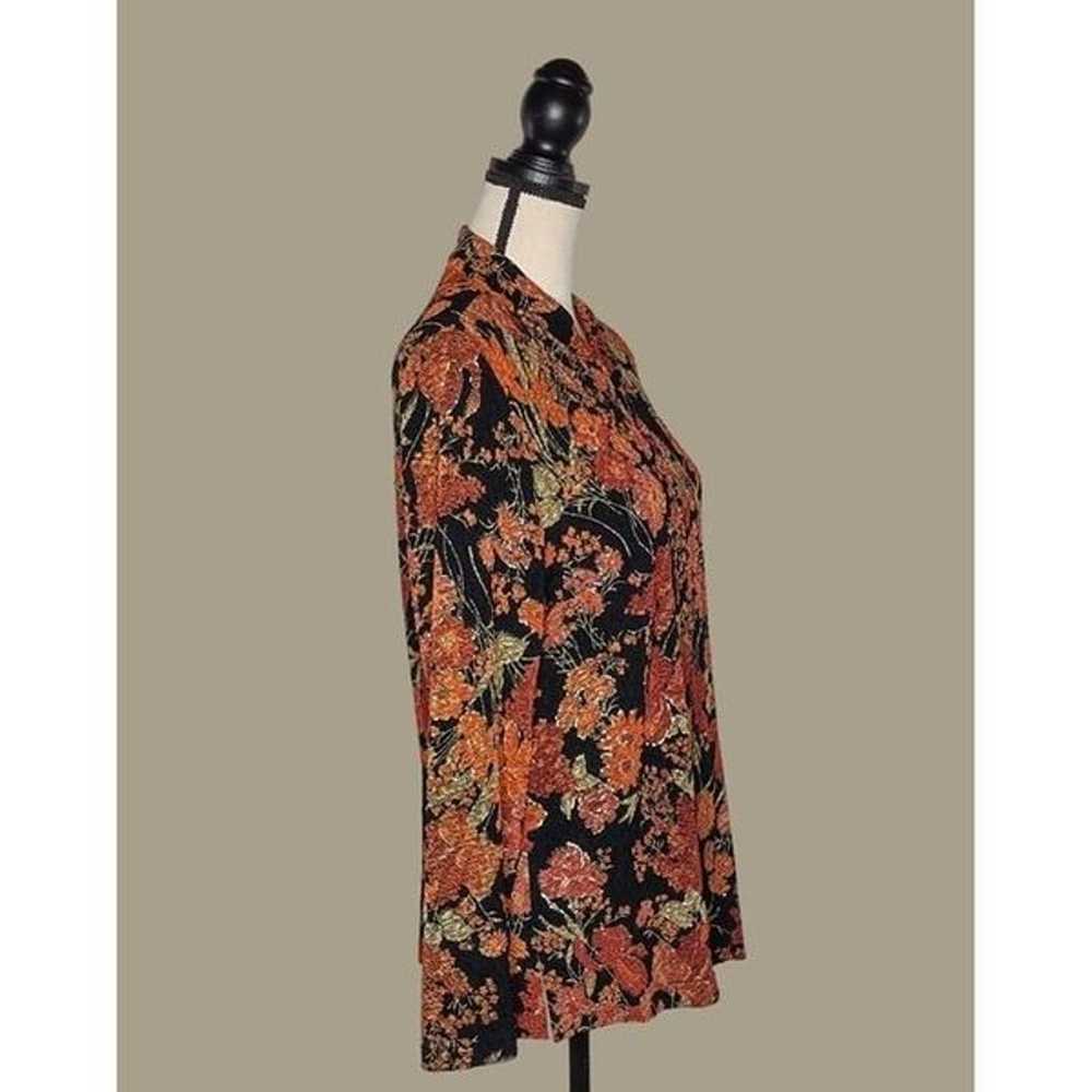 Coldwater Creek Vintage Orange and Black Floral J… - image 3