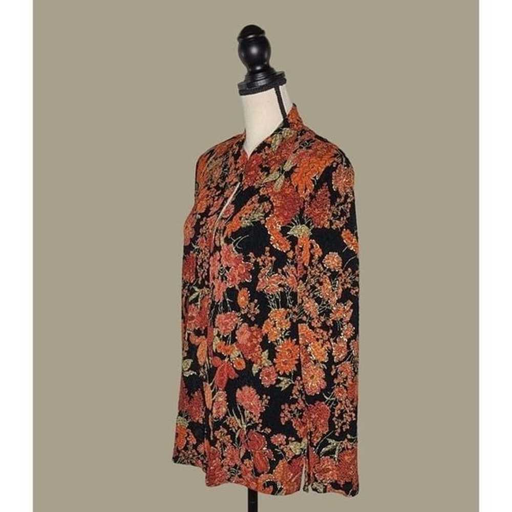 Coldwater Creek Vintage Orange and Black Floral J… - image 4