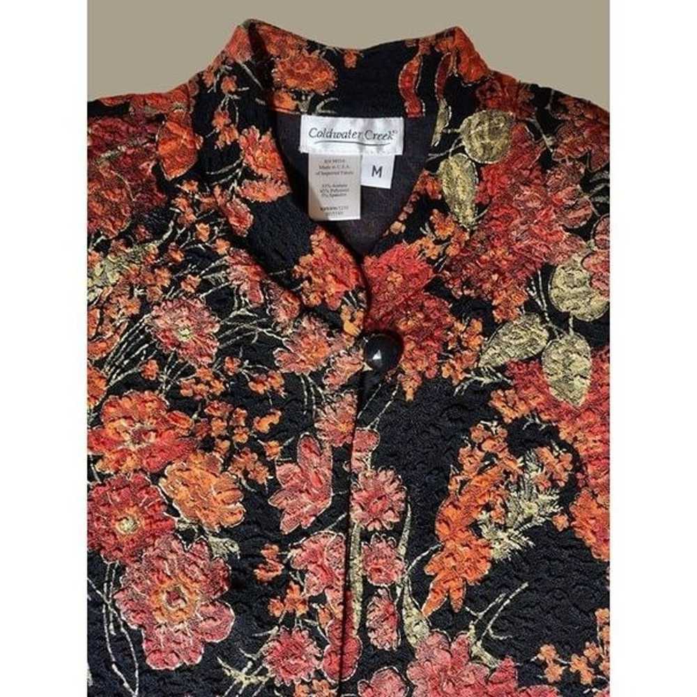 Coldwater Creek Vintage Orange and Black Floral J… - image 8