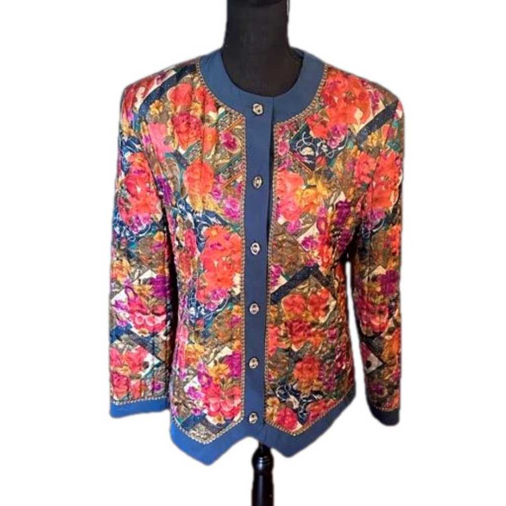 Quilted Jacket Vintage Howard Wolf Floral - image 1