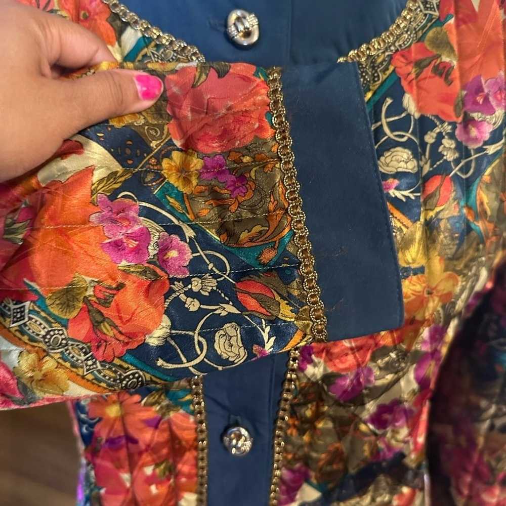 Quilted Jacket Vintage Howard Wolf Floral - image 6