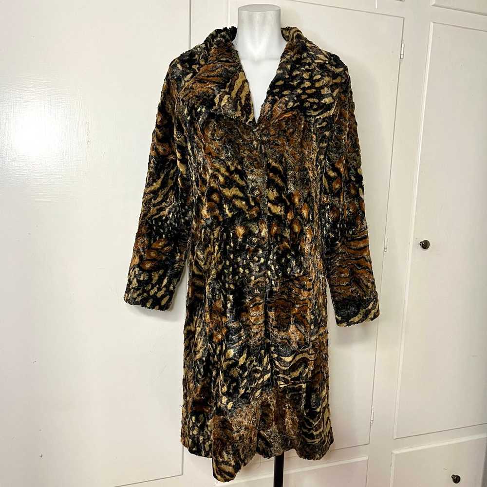 Vintage 90s/Y2K Mixed Animal Print Faux Fur Overs… - image 1