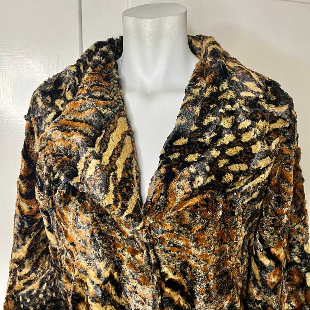 Vintage 90s/Y2K Mixed Animal Print Faux Fur Overs… - image 2