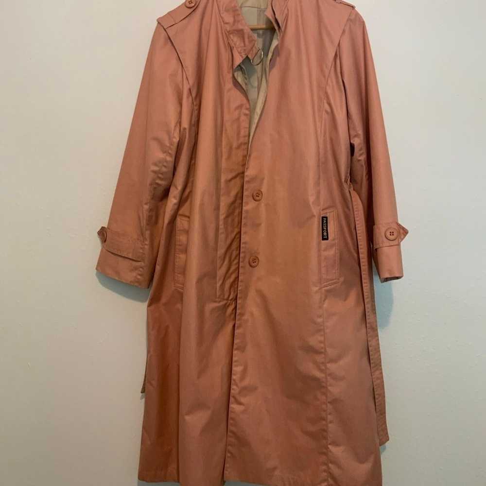 Vintage Trenchcoat 70s or 80s Peachy Salmon - image 1