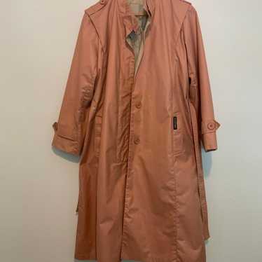 Vintage Trenchcoat 70s or 80s Peachy Salmon - image 1