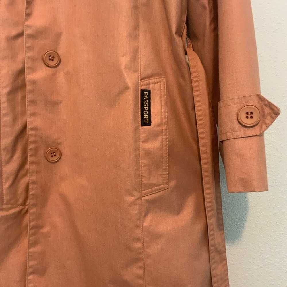 Vintage Trenchcoat 70s or 80s Peachy Salmon - image 2