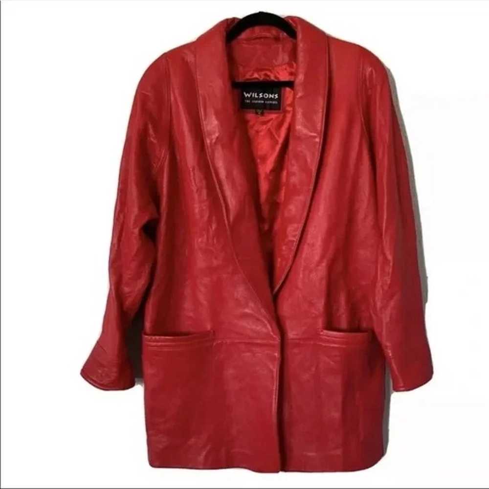 Vintage Wilsons Red Leather Jacket with Pockets - image 4