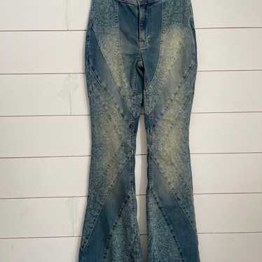 Free people Mermaid Patchwork Flare Jeans - image 1