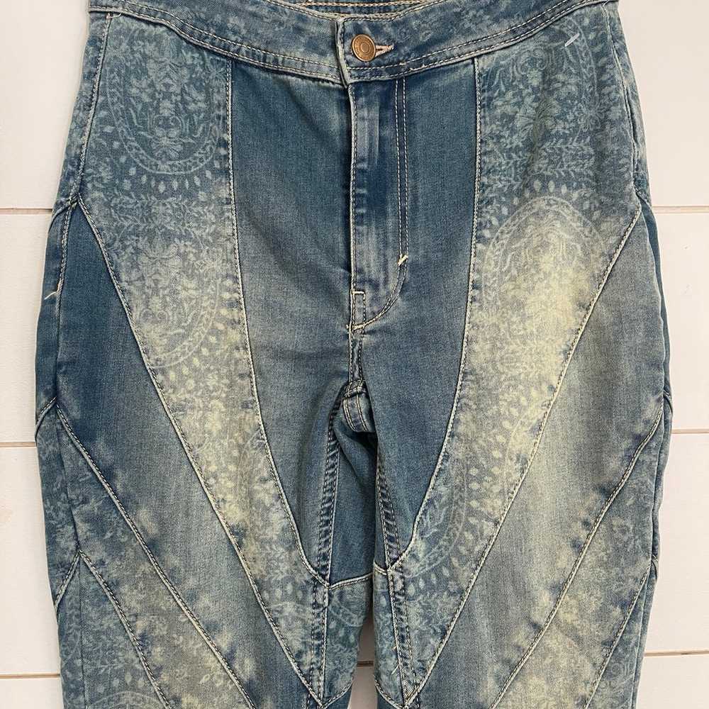 Free people Mermaid Patchwork Flare Jeans - image 2