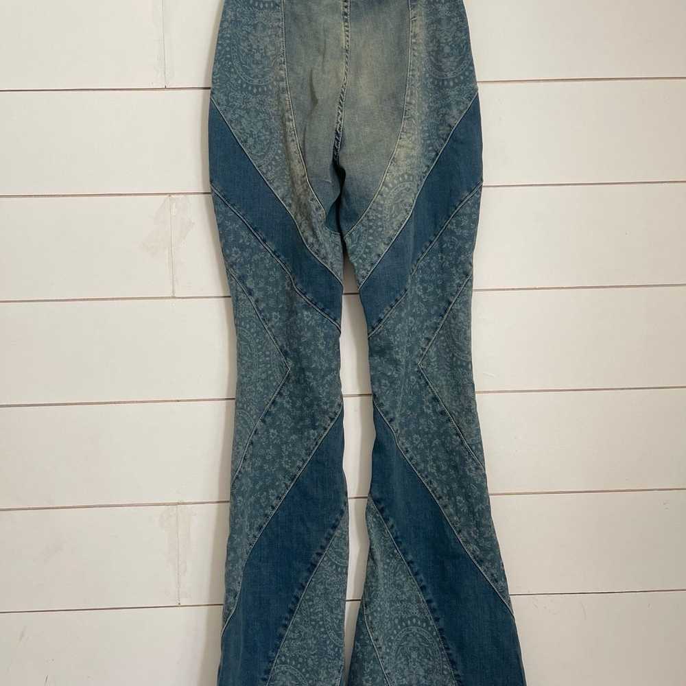 Free people Mermaid Patchwork Flare Jeans - image 4