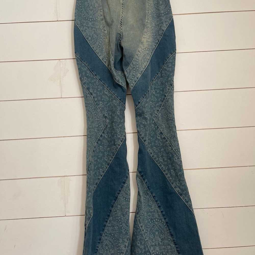 Free people Mermaid Patchwork Flare Jeans - image 6