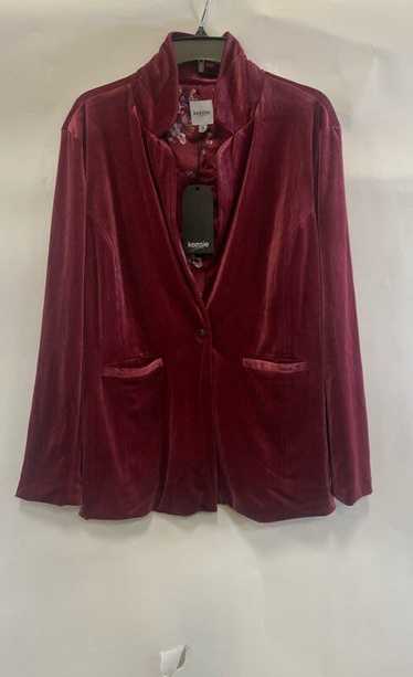 NWT Kensie Jeans Womens Burgundy Velvet Long Sleev