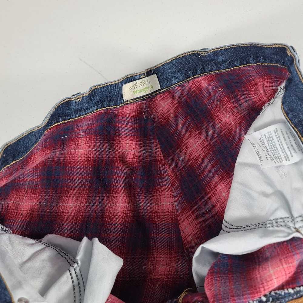 Wrangler As Real As Flannel Lined Vintage Hi Rise… - image 3