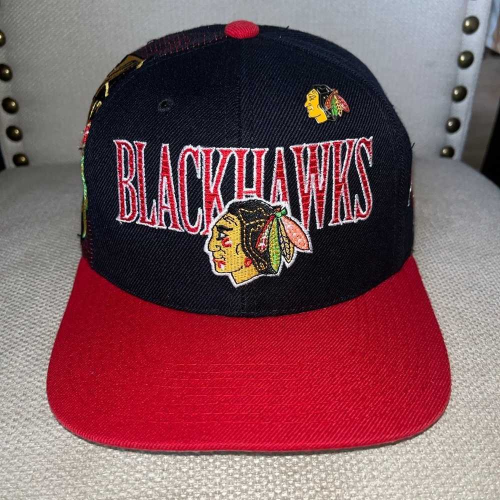 Vintage Chicago Blackhawks Laser Center Ice Sport… - image 1