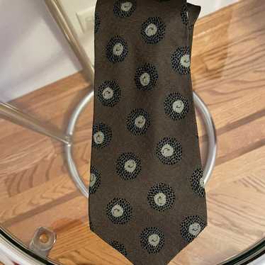 90's Giorgio Armani Cravate Vintage Brown Necktie… - image 1