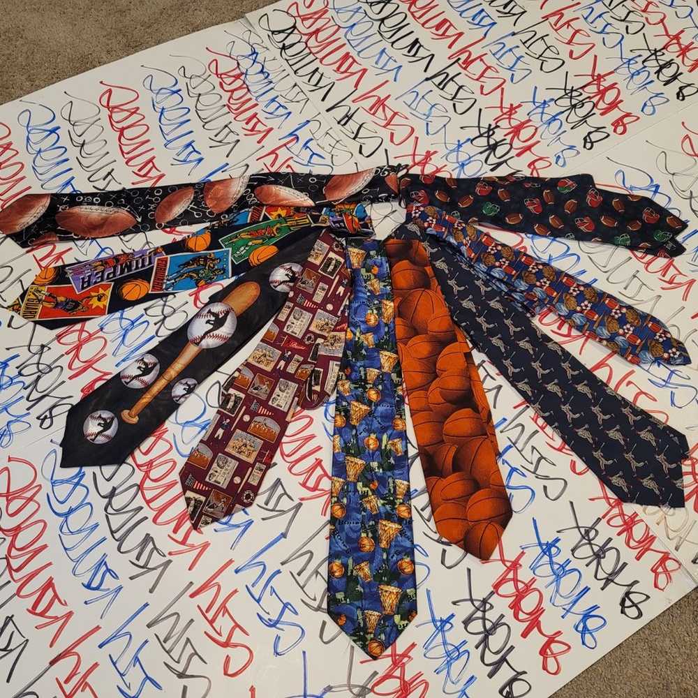 Vintage Sports Tie Lot Of 9 - image 1