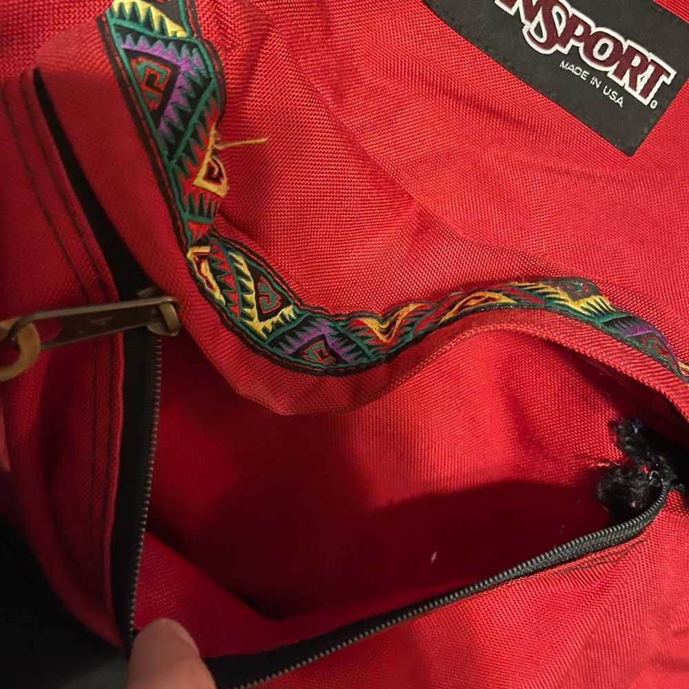 Vintage jansport backpack southwestern Aztec sued… - image 3