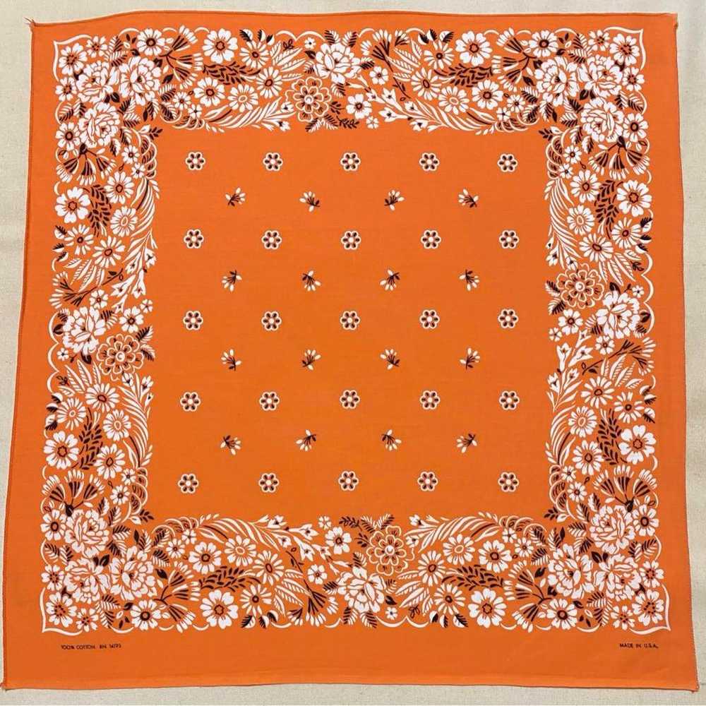 Flower pattern, Made in the USA, orange, RN14193,… - image 1