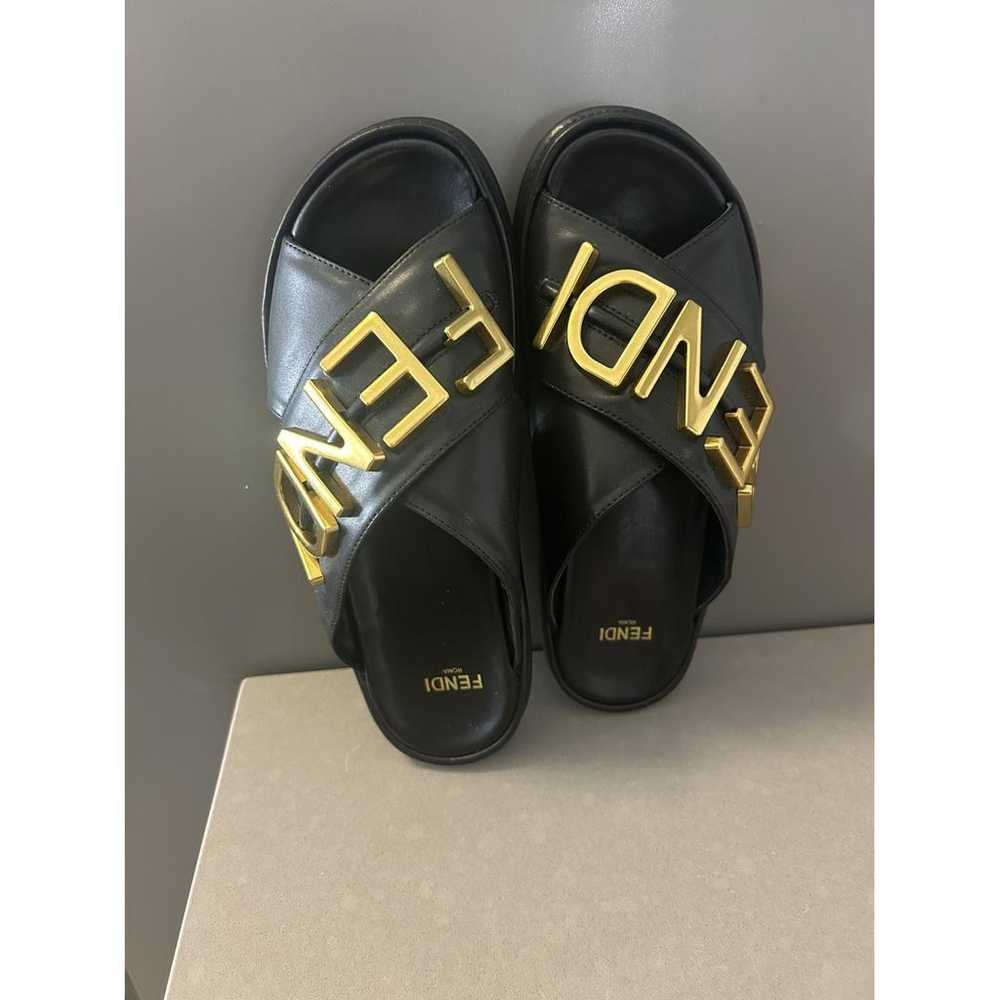 Fendi Fendigraphy leather mules - image 2