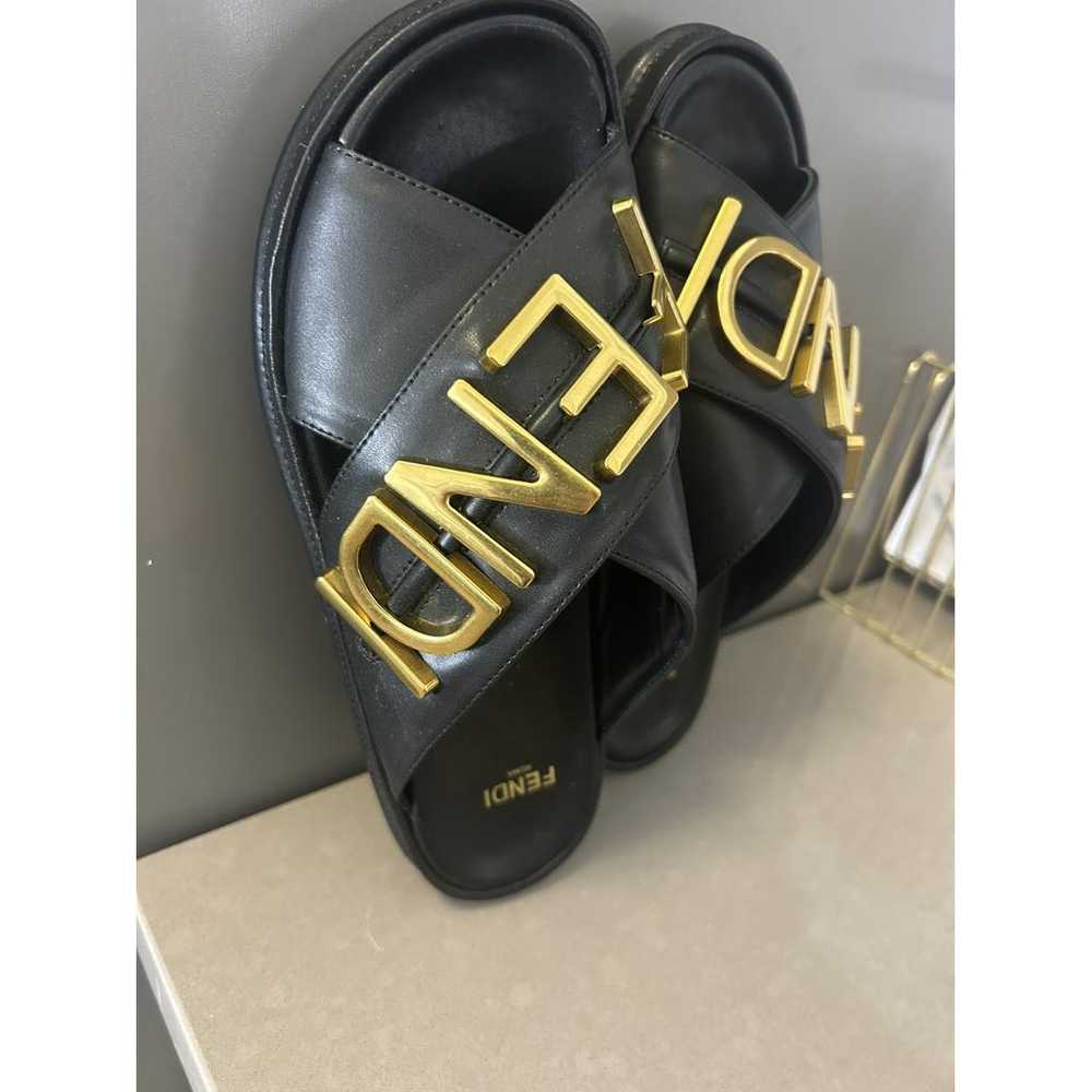 Fendi Fendigraphy leather mules - image 3