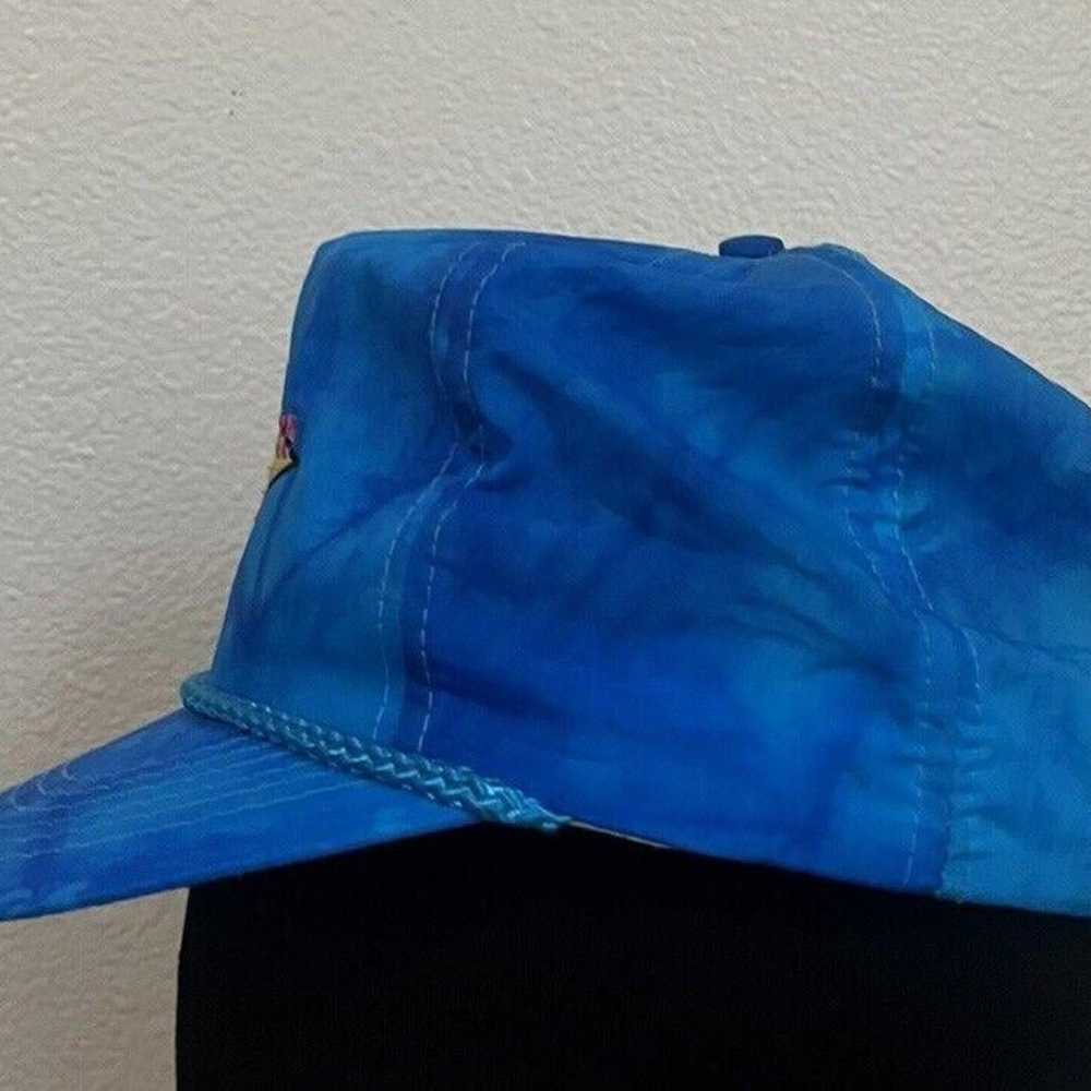 Vintage 90s Polaris Blue Tie Dye Trucker Hat Snap… - image 3