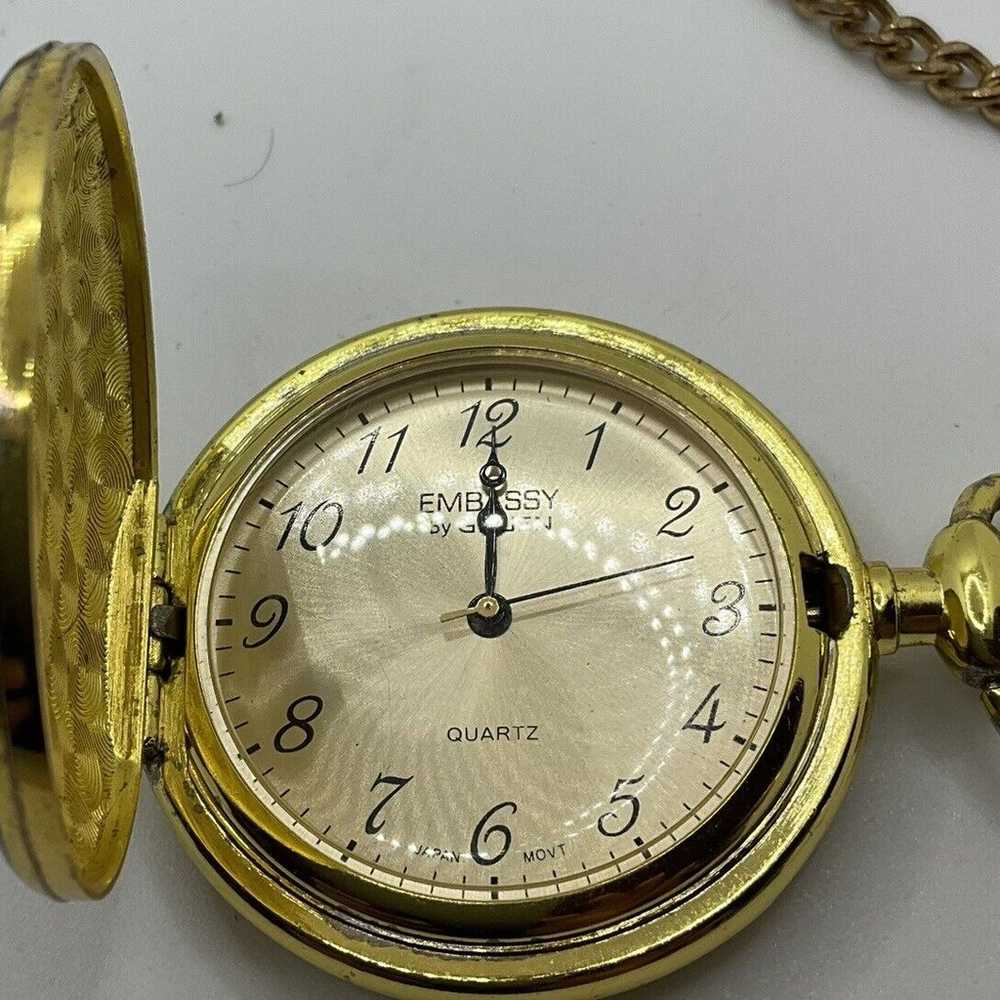 Embassy by Gruen DAD Pocket Watch Gold Tone 45mm … - image 2