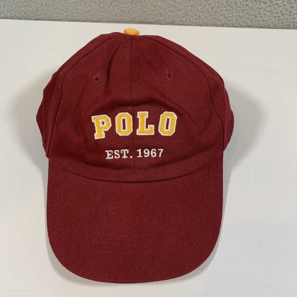 Vintage Polo Ralph Lauren Hat Logo Spell Out Maro… - image 1